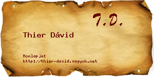 Thier Dávid névjegykártya